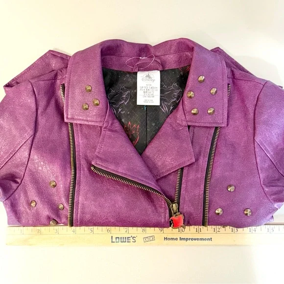 Disney Store NWOT Descendants 2 Mal CosPlay Faux Leather Studded Purple Jacket - Picture 4 of 11